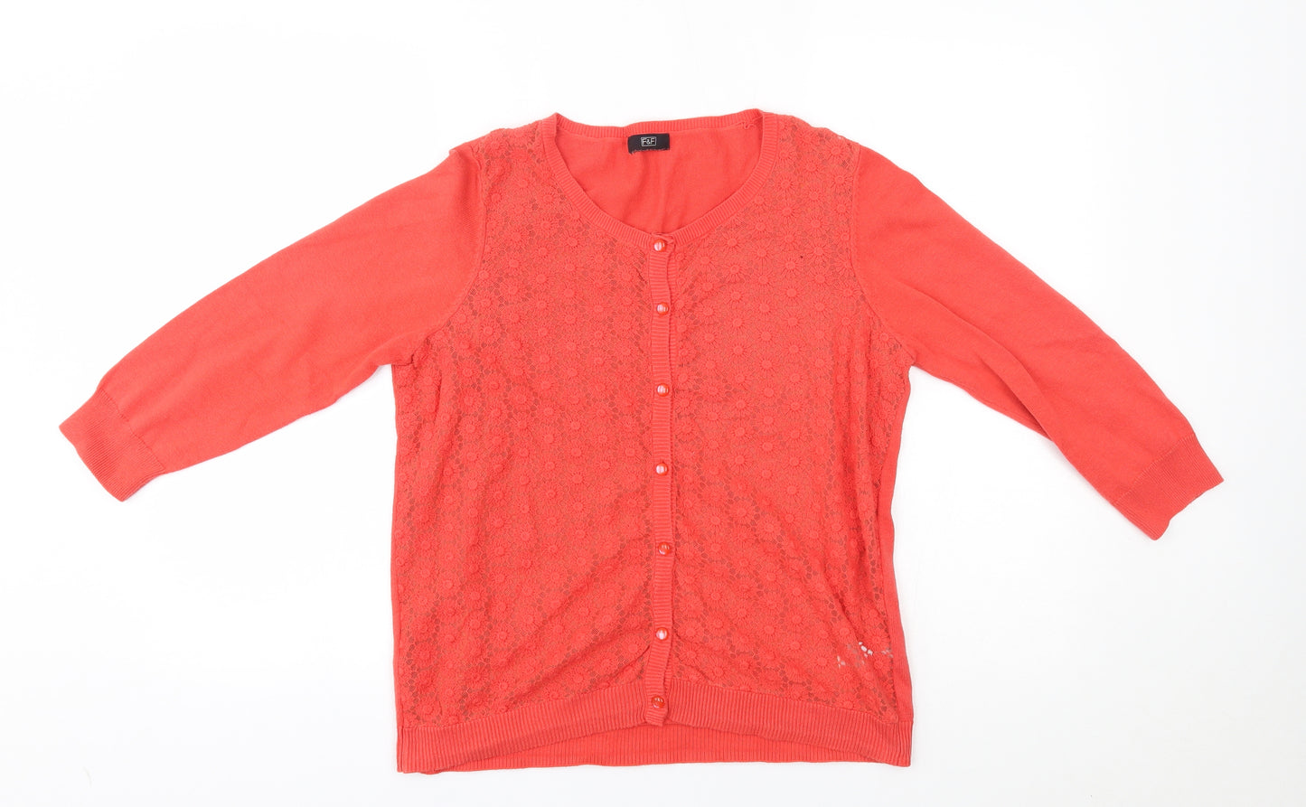 F&F Womens Orange   Cardigan Jumper Size 10