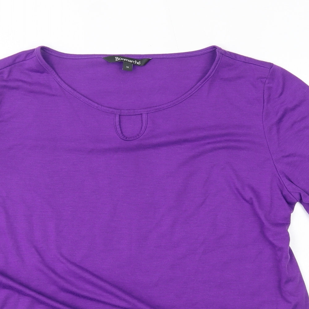bonmarche Womens Purple   Basic T-Shirt Size 16