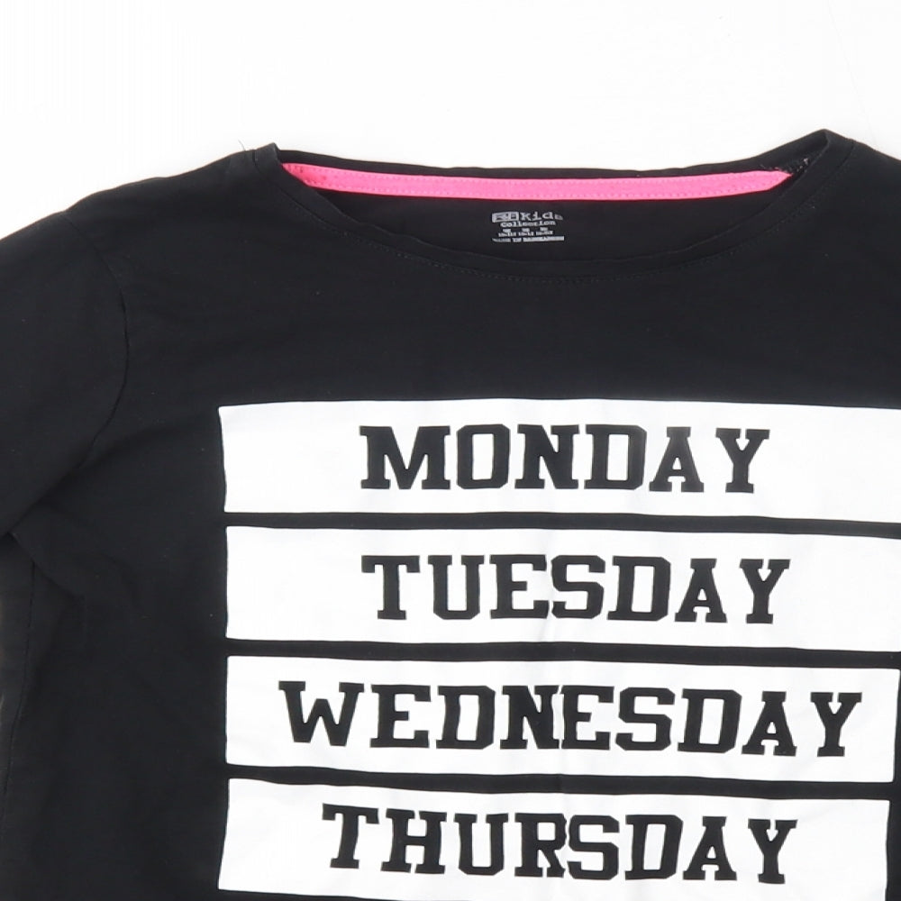 F&F Girls Black   Basic T-Shirt Size 10-11 Years  - friday