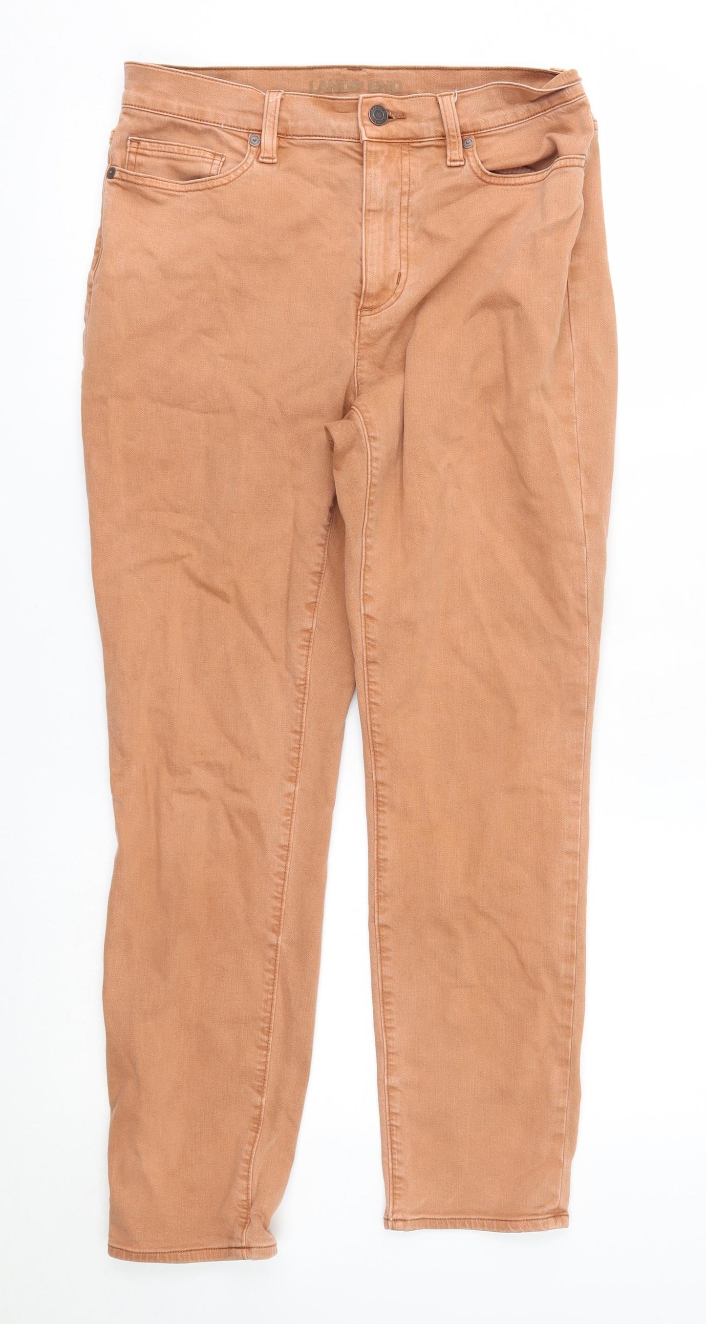 landsend Womens Orange   Straight Jeans Size 12 L27 in