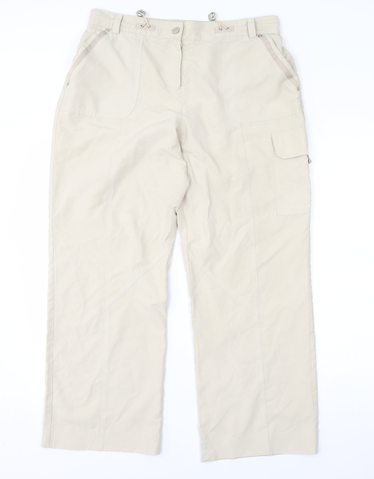 BHS Womens Beige   Cargo Trousers Size 14 L27 in -