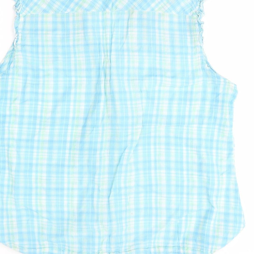 BHS Womens Blue Plaid  Basic Button-Up Size 16