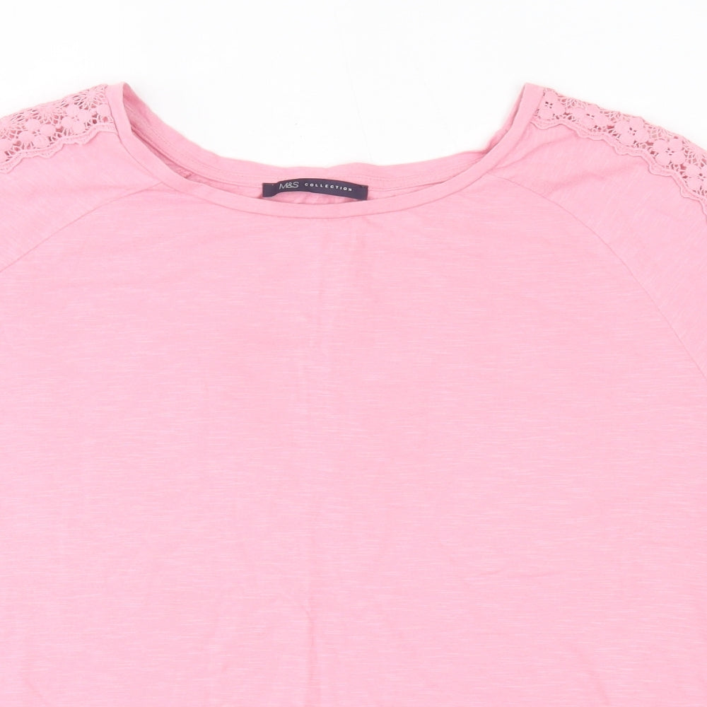 M&S Womens Pink   Basic Blouse Size 18