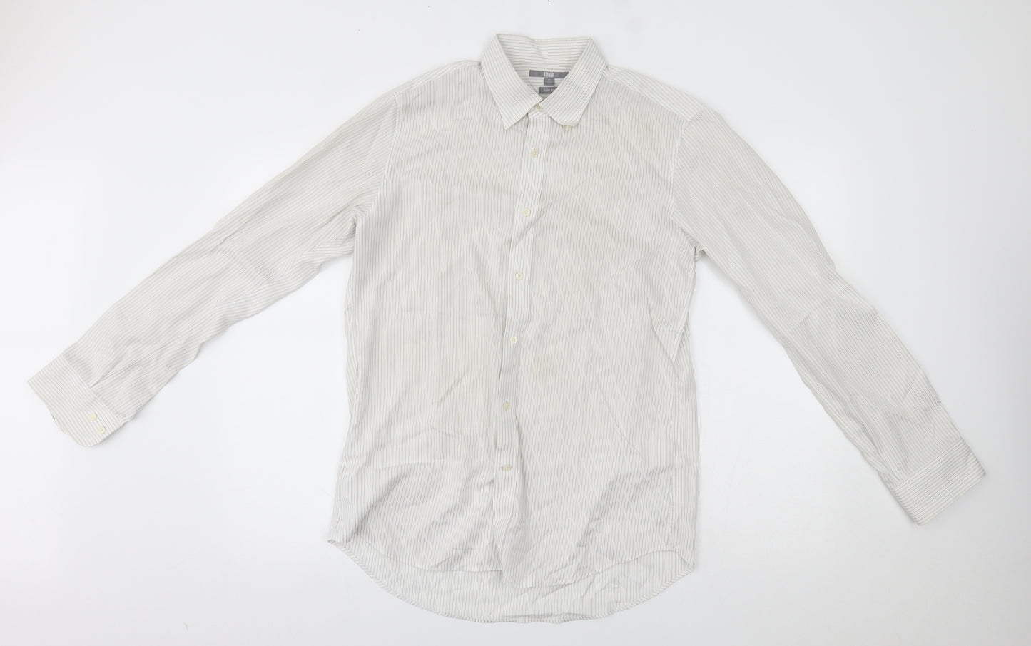 Uniqlo Mens White Striped   Button-Up Size M