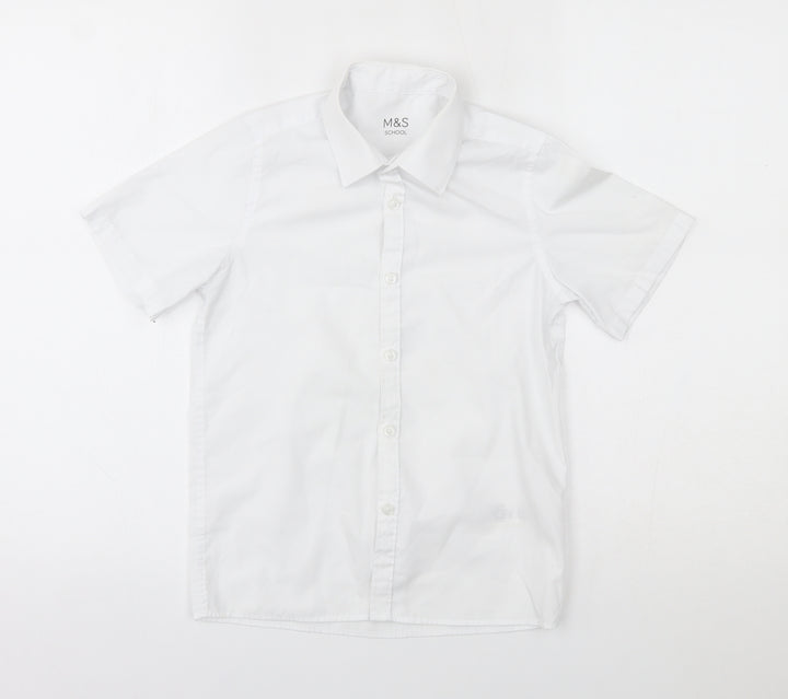 M&S Boys White   Basic Button-Up Size 8-9 Years