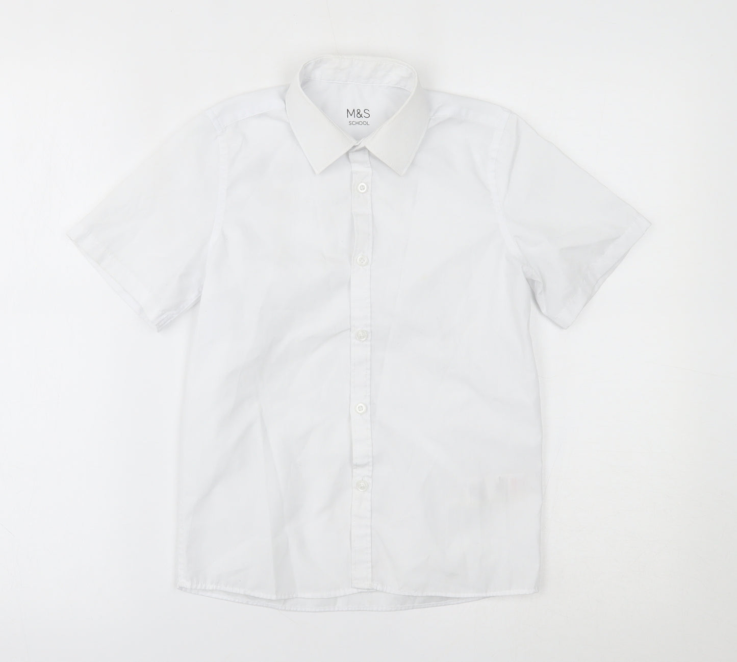 M&S Boys White   Basic Button-Up Size 8-9 Years