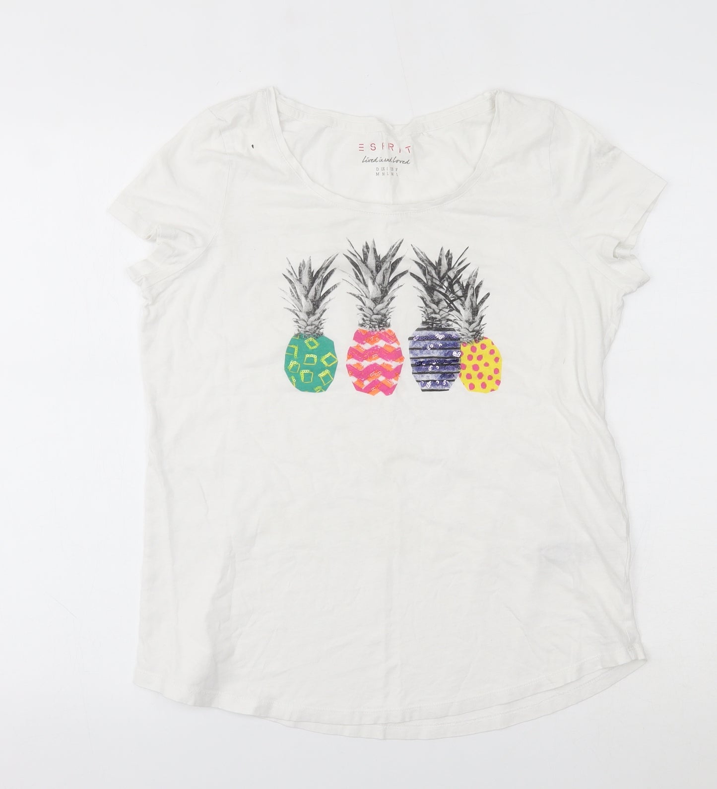 Esprit Womens White   Basic T-Shirt Size M