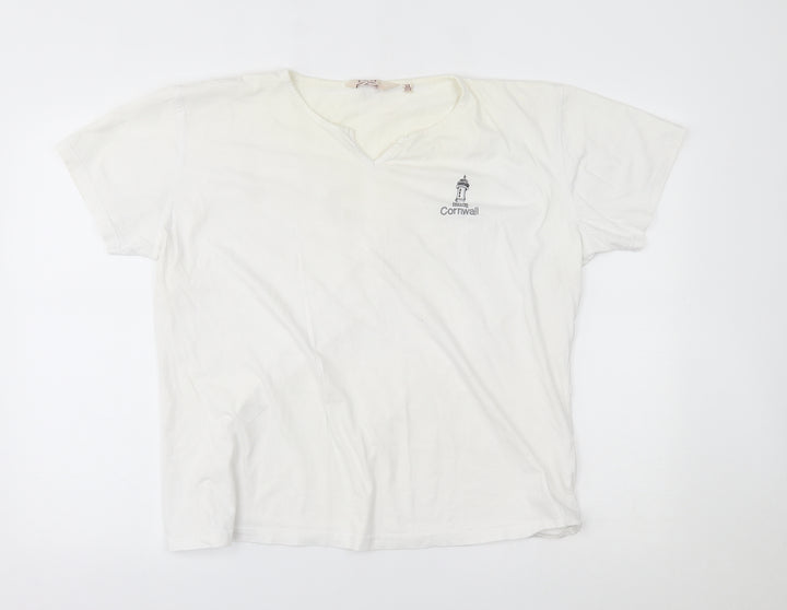 EWM Womens White Basic T-Shirt Size XL