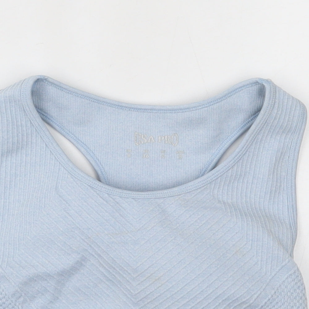 USA Pro Womens Blue   Cropped Tank Size 8  - sports bra