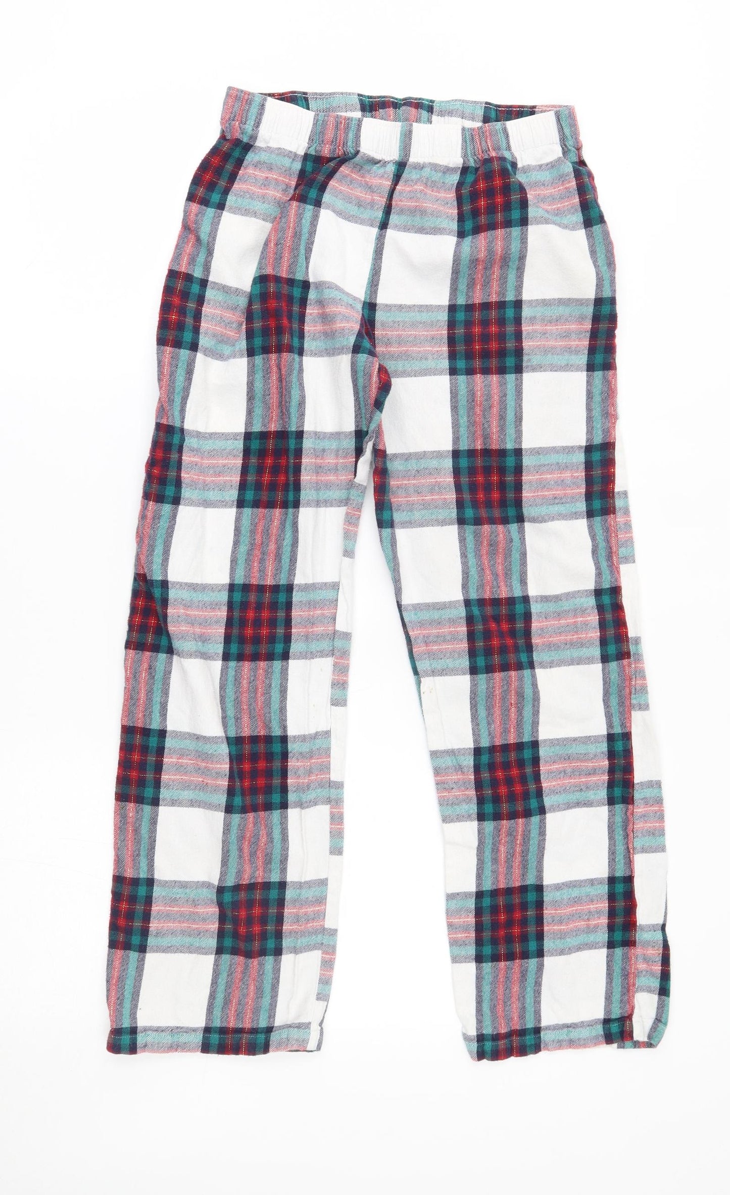 F&F Womens White Plaid   Pyjama Pants Size 8