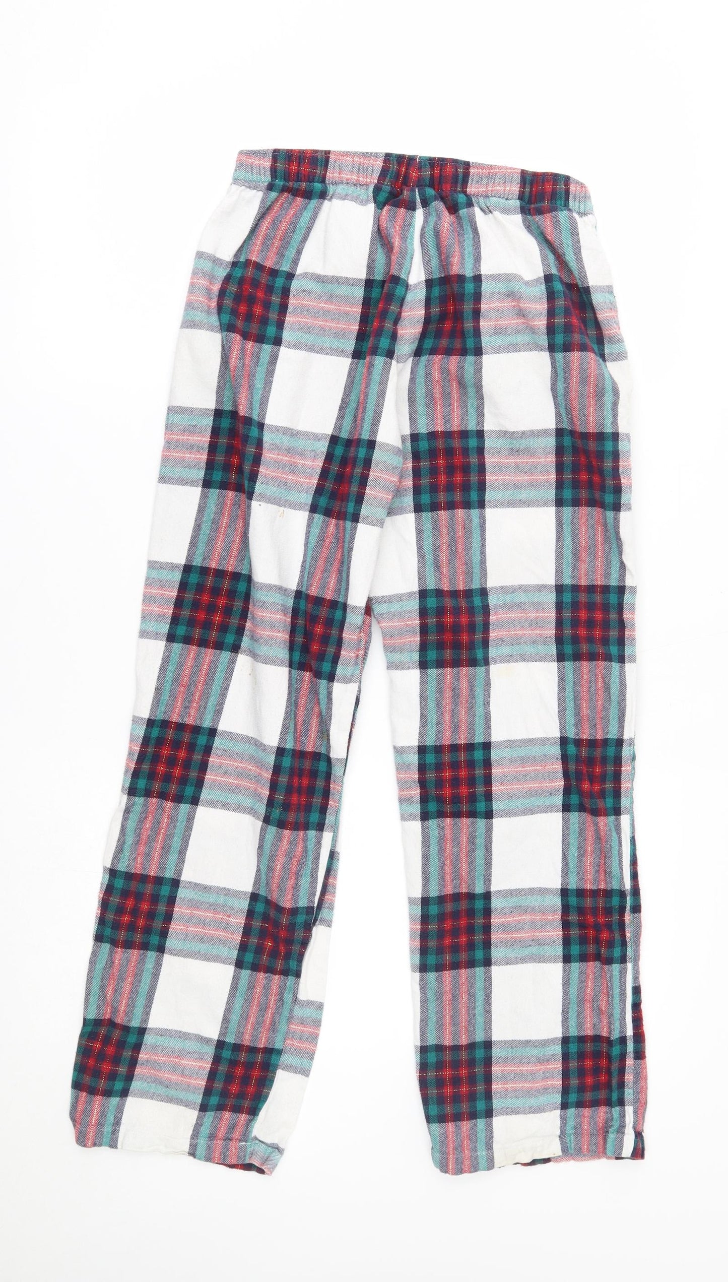 F&F Womens White Plaid   Pyjama Pants Size 8