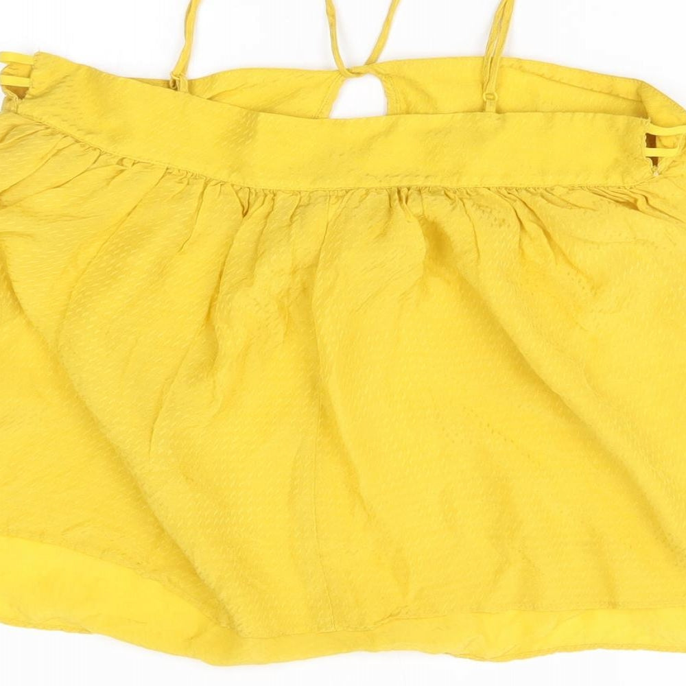 H&M Womens Yellow   Basic Blouse Size 6