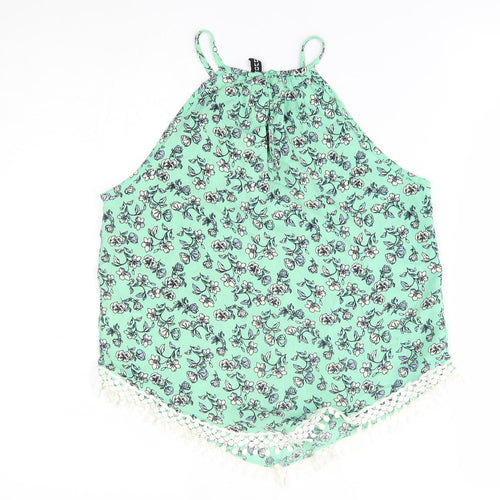 H&M Womens Green Floral  Camisole Blouse Size 6