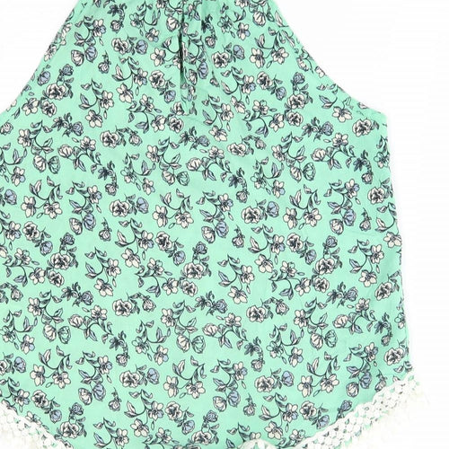 H&M Womens Green Floral  Camisole Blouse Size 6