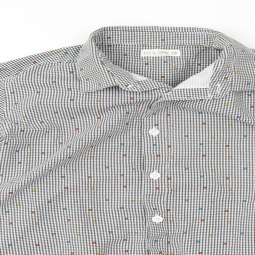 M&Co Boys Grey Check  Basic Button-Up Size 12-13 Years