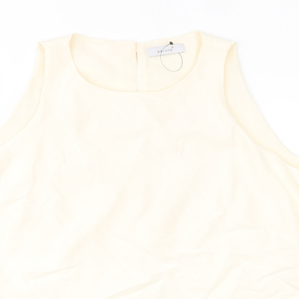 M&S Womens Beige   Basic Blouse Size 16