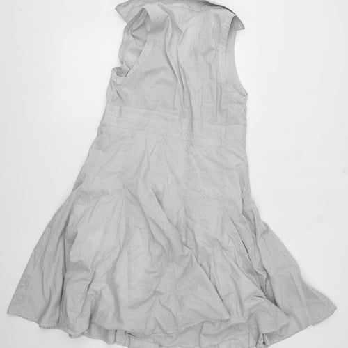 Debenhams Womens Grey Striped  A-Line  Size 16