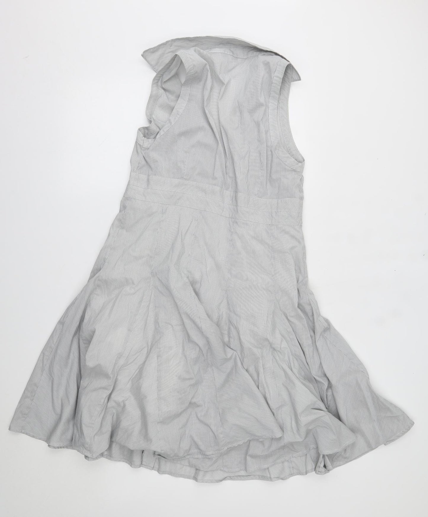 Debenhams Womens Grey Striped  A-Line  Size 16