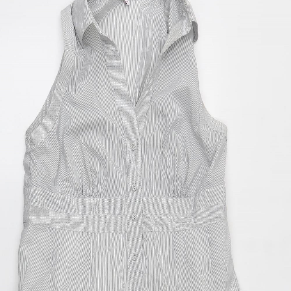 Debenhams Womens Grey Striped  A-Line  Size 16