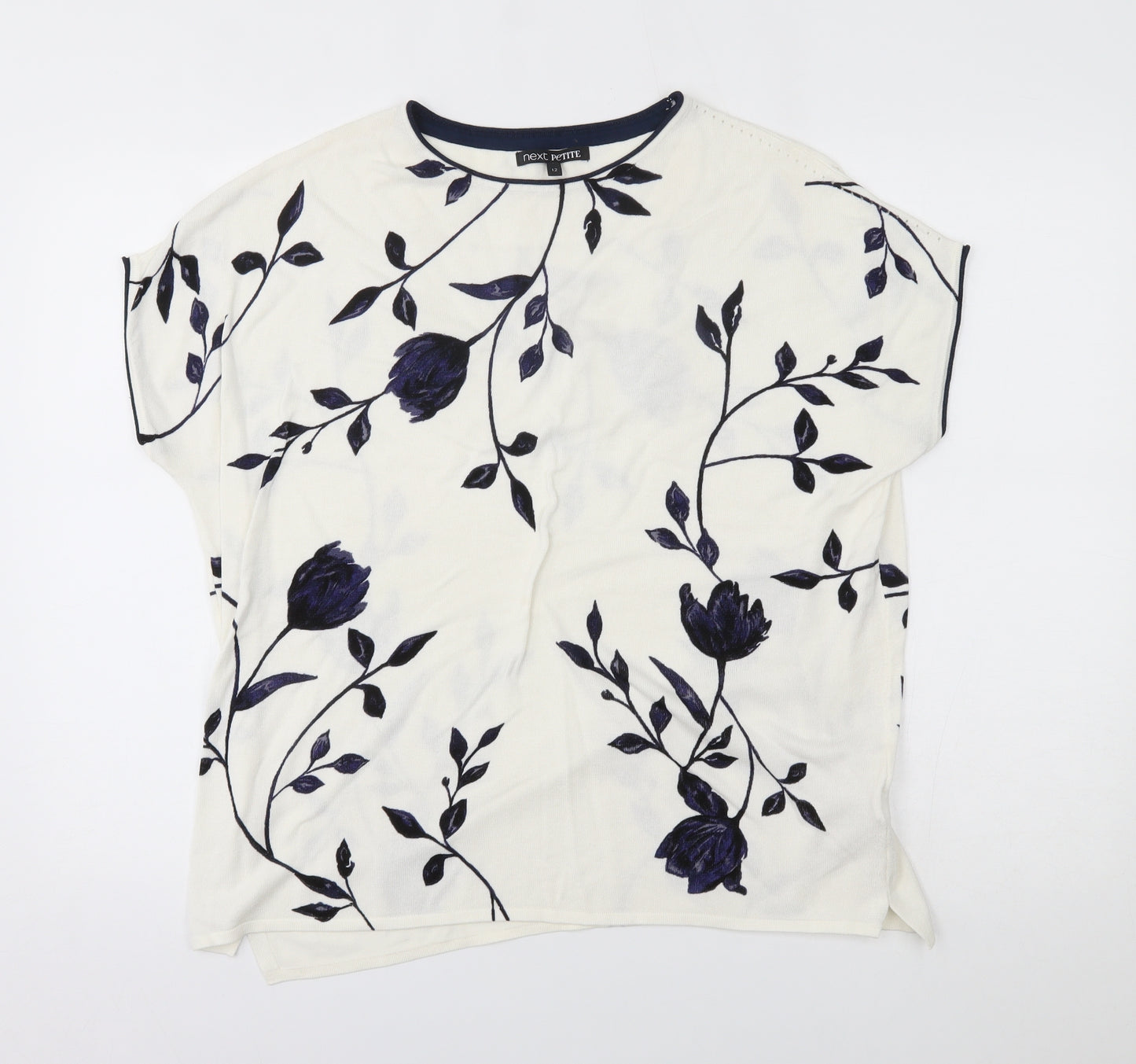 nexty Womens Ivory Floral  Pullover Jumper Size 12