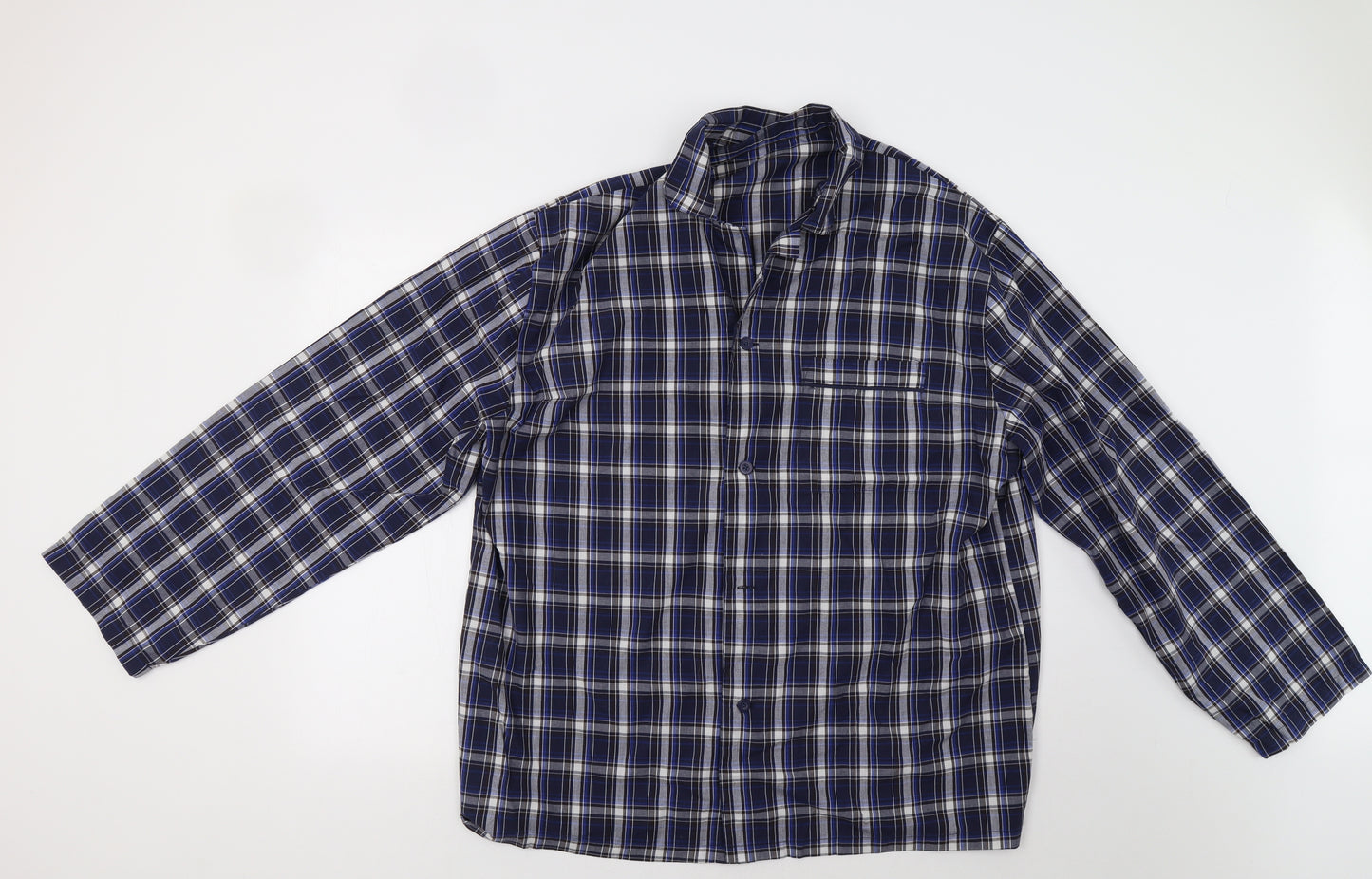 George Mens Blue Check   Pyjama Top Size XL
