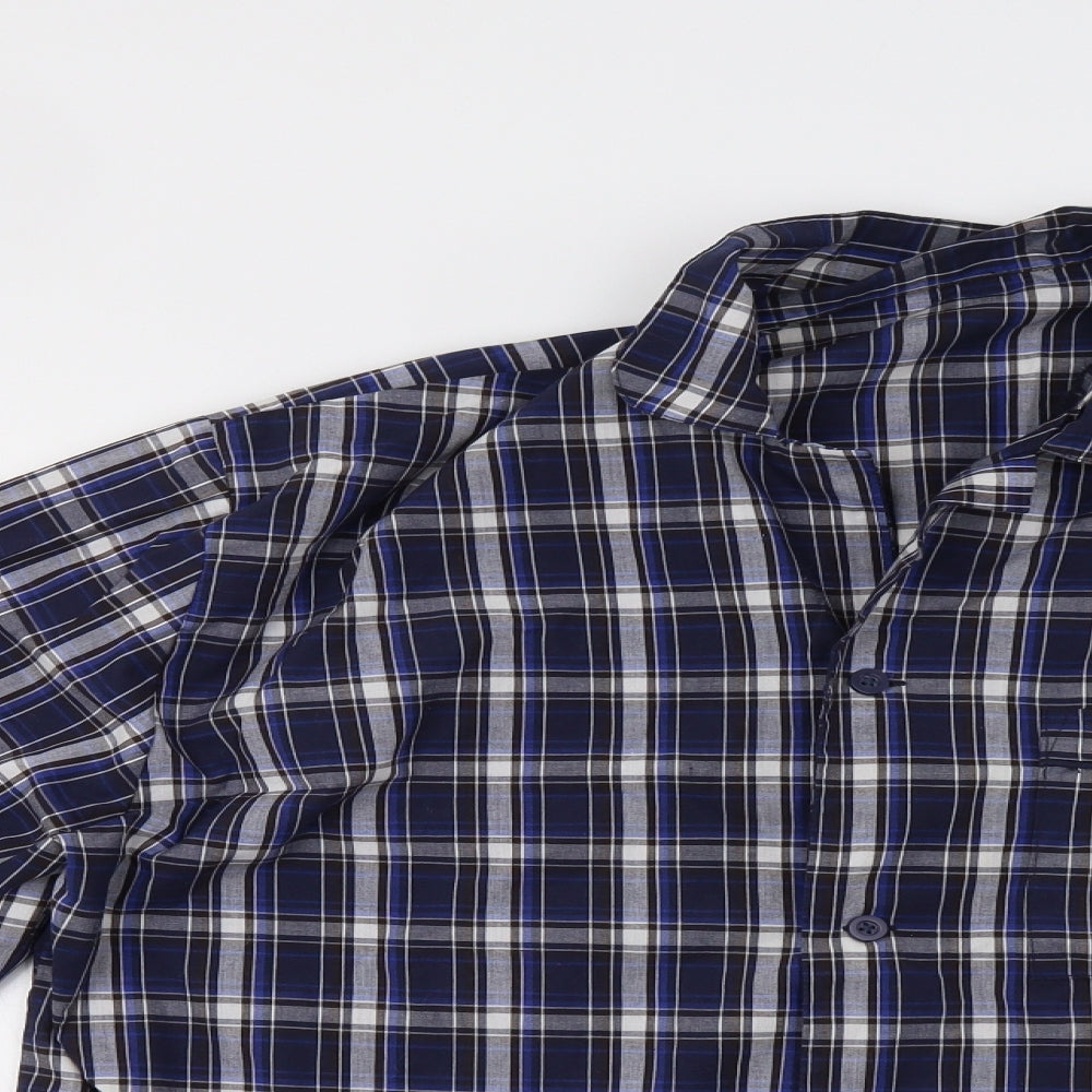 George Mens Blue Check   Pyjama Top Size XL
