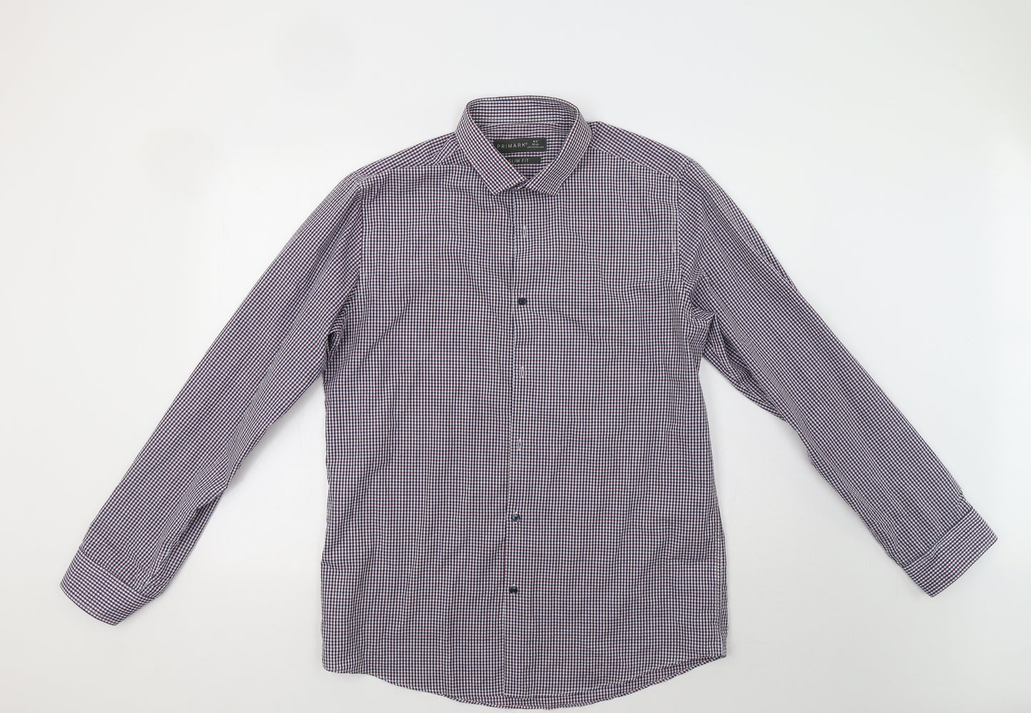 Primark Mens Blue Check   Dress Shirt Size 16.5