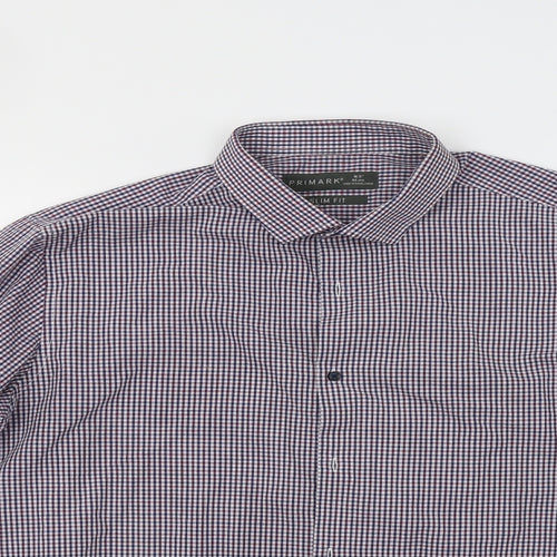 Primark Mens Blue Check   Dress Shirt Size 16.5