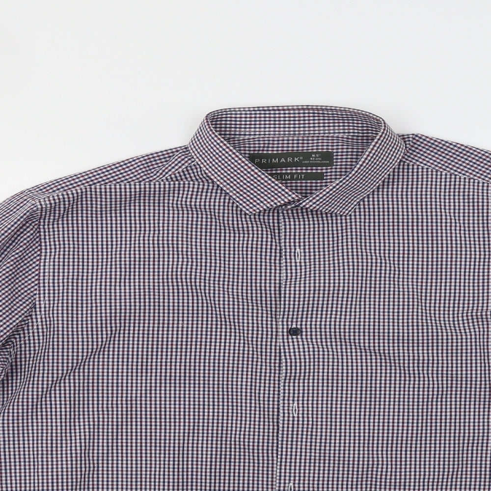 Primark Mens Blue Check   Dress Shirt Size 16.5