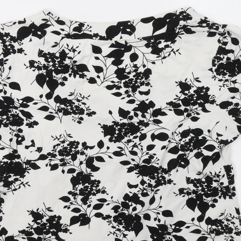 F&F Womens White Floral  Basic Blouse Size 18