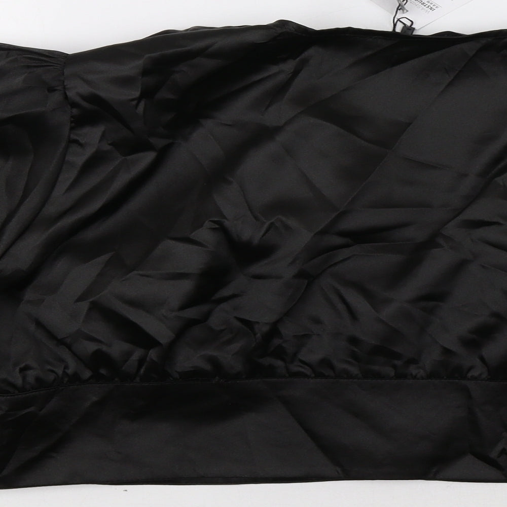 Celmia Womens Black   Cropped Blouse Size XL