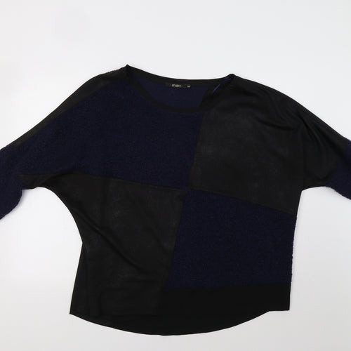 Mat Womens Blue Geometric  Pullover Jumper Size M