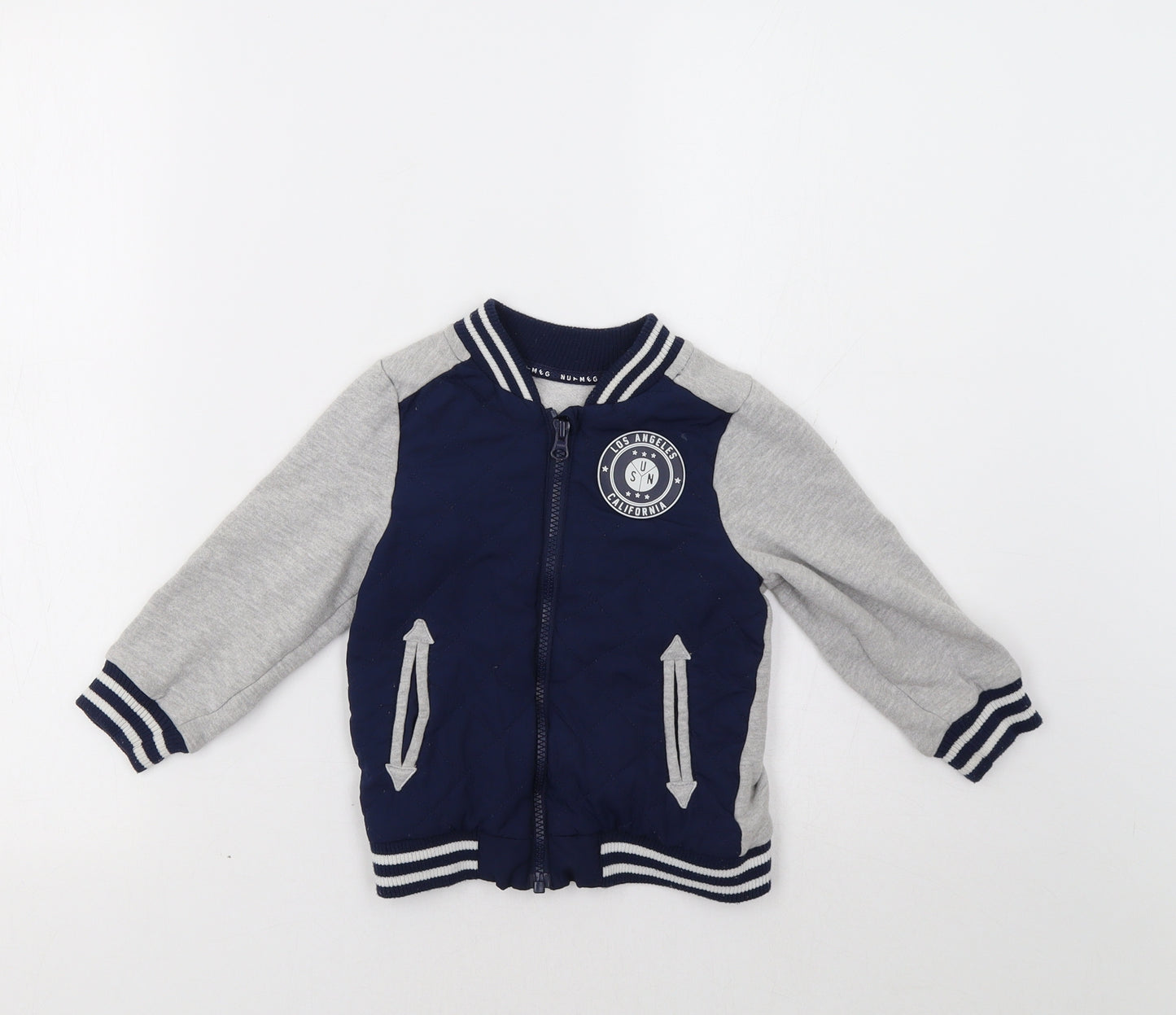 Nutmeg Boys Blue   Varsity Jacket Coatigan Size 2-3 Years