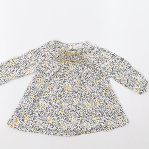 NEXT Baby Grey Floral  Basic Blouse Size 6-9 Months