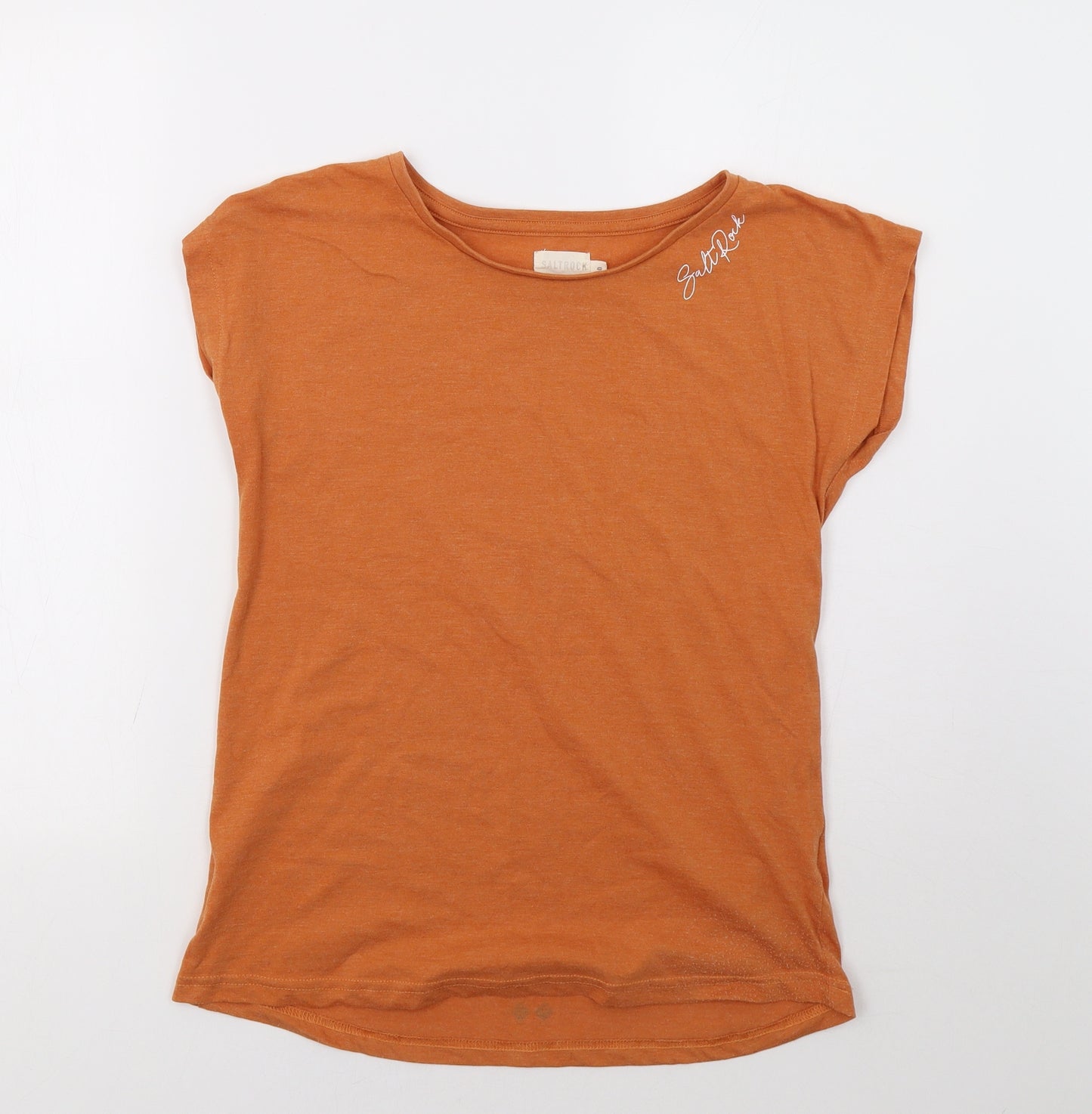Saltrock Womens Orange Geometric  Basic T-Shirt Size 10