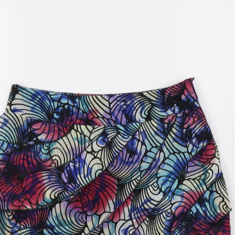Papaya Womens Multicoloured Geometric  Mini Skirt Size 8