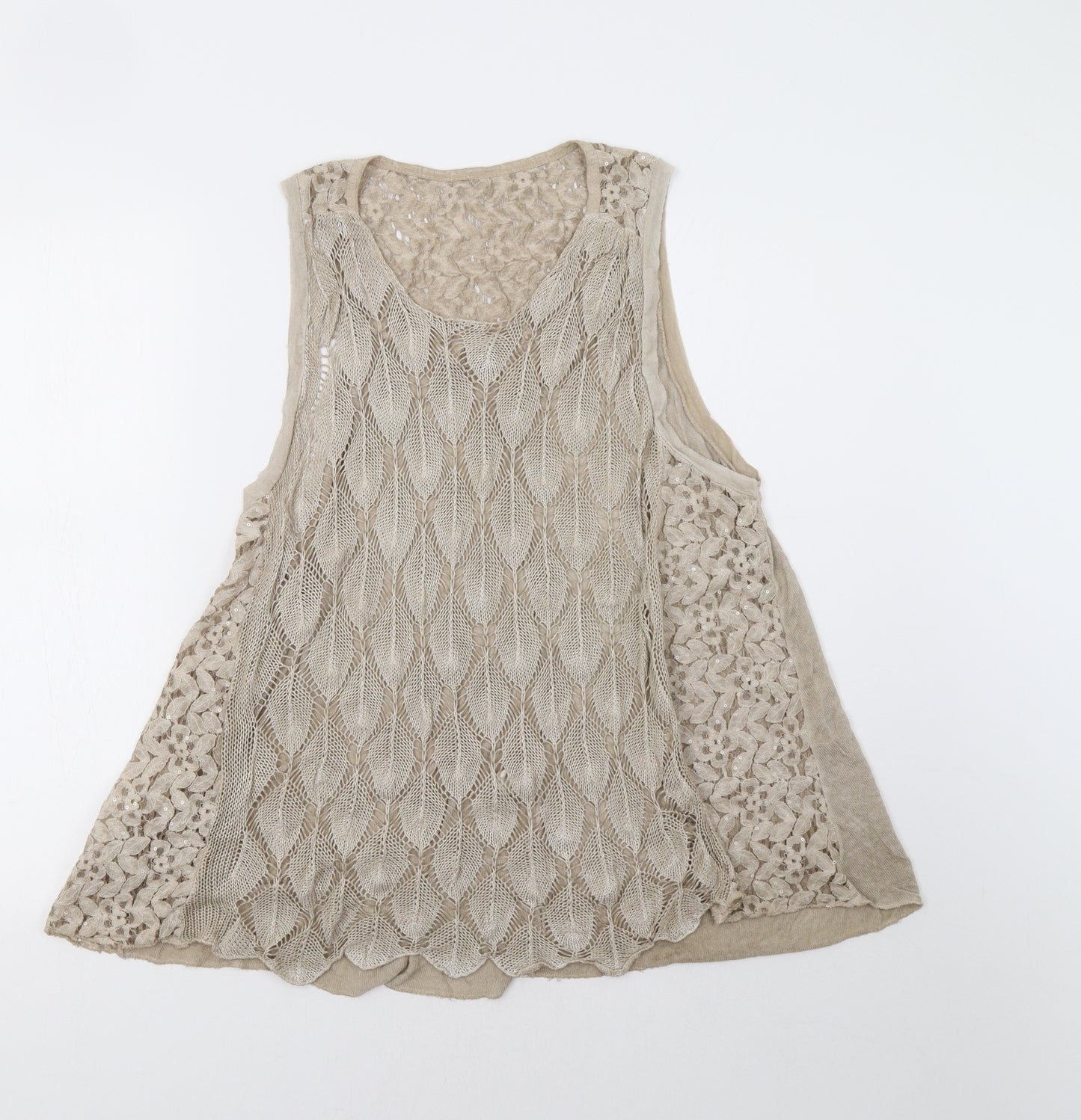 Preworn Womens Beige Floral  Basic Tank Size M