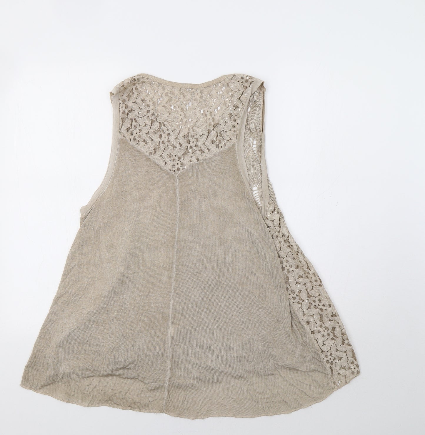 Preworn Womens Beige Floral  Basic Tank Size M