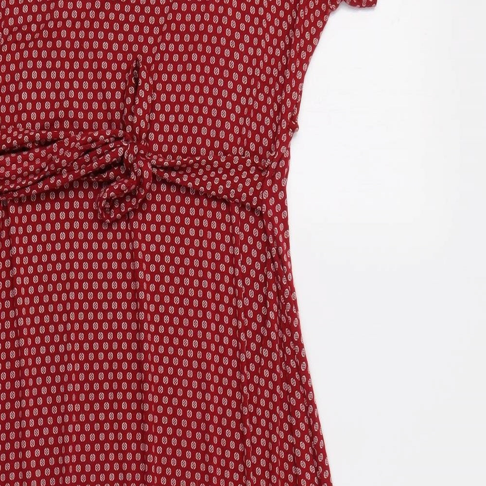 M & Co Womens Red Geometric  Maxi  Size 24