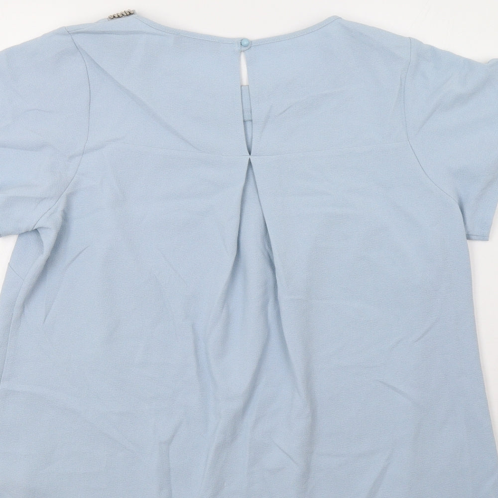 George Womens Blue   Basic Blouse Size 18  - Embellished Collar