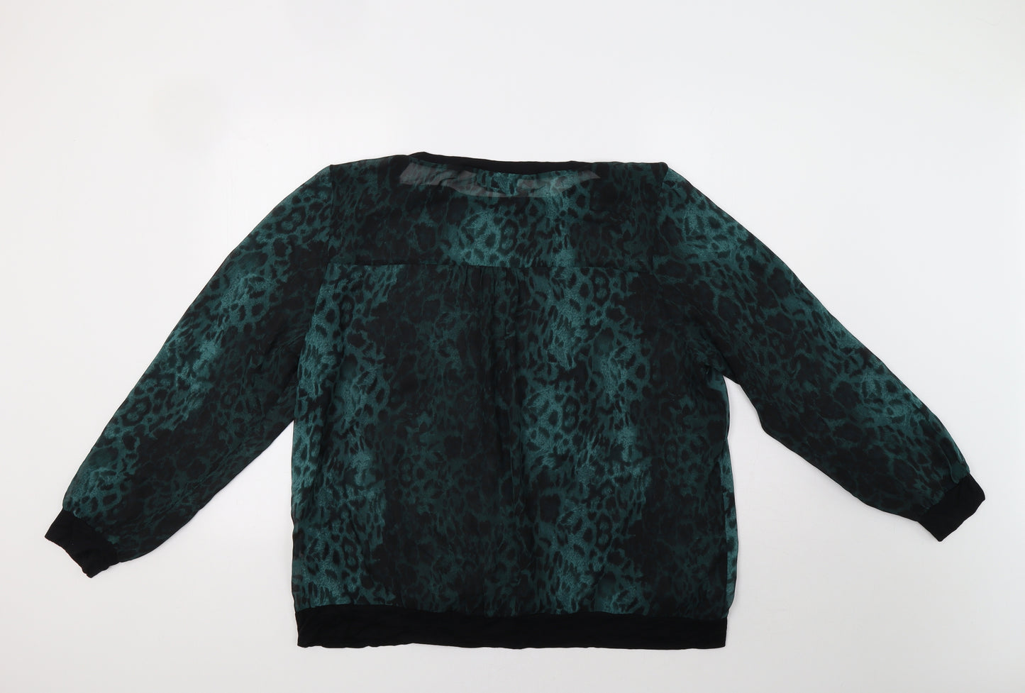 NEXT Womens Green Animal Print  Basic Blouse Size 20
