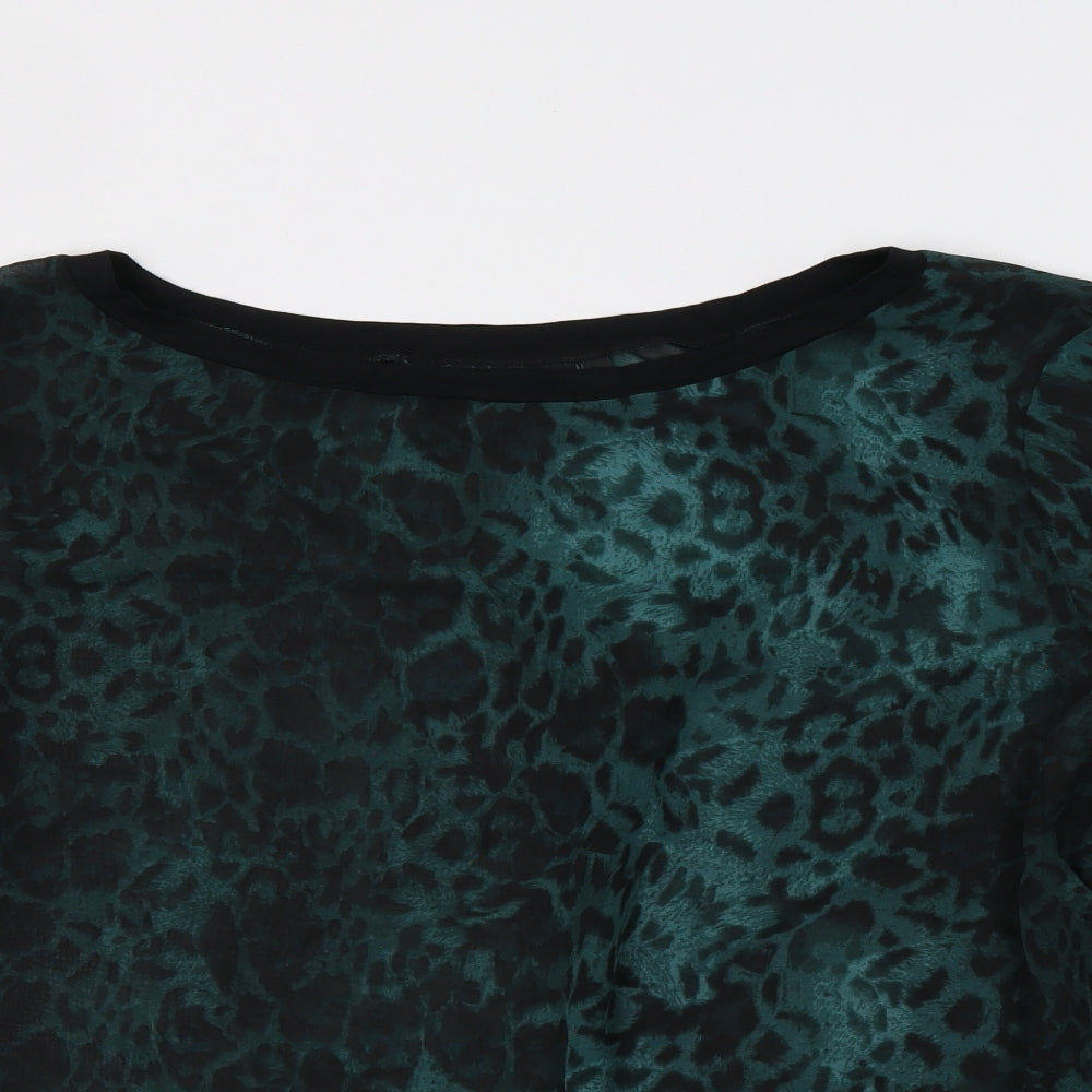 NEXT Womens Green Animal Print  Basic Blouse Size 20