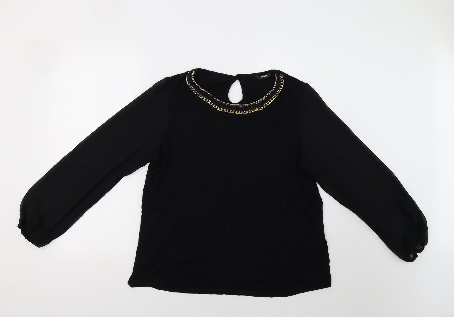 George Womens Black   Camisole Blouse Size 18  - Embellished Collar