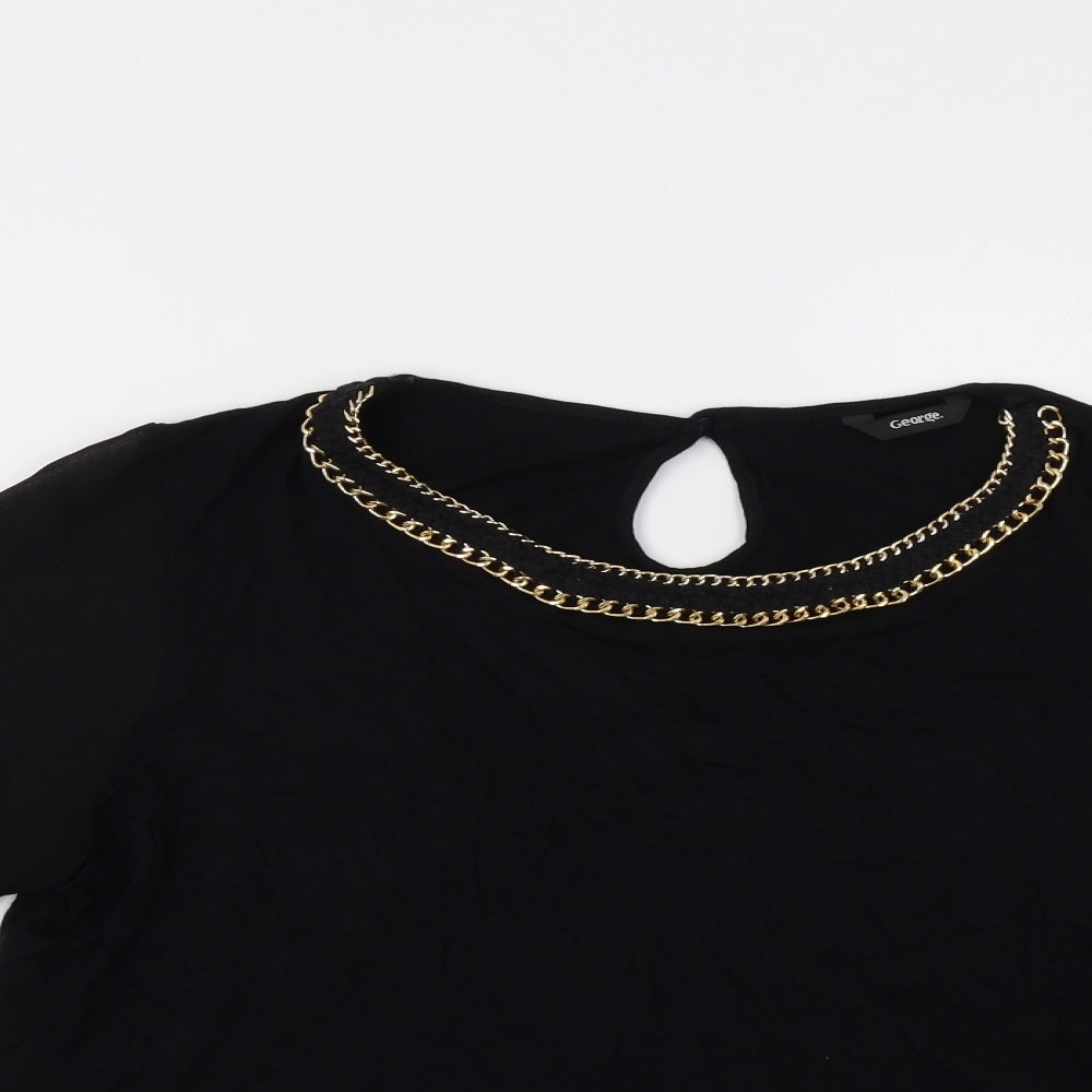 George Womens Black   Camisole Blouse Size 18  - Embellished Collar