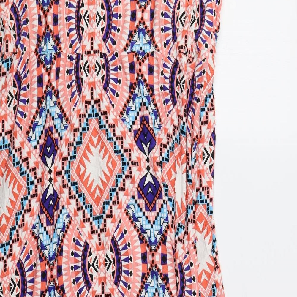 TU Womens Multicoloured Geometric  Maxi  Size 18  - Embellished Collar