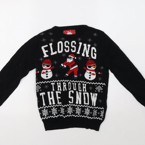 Primark Boys Black   Pullover Jumper Size 9-10 Years  - Christmas Jumper