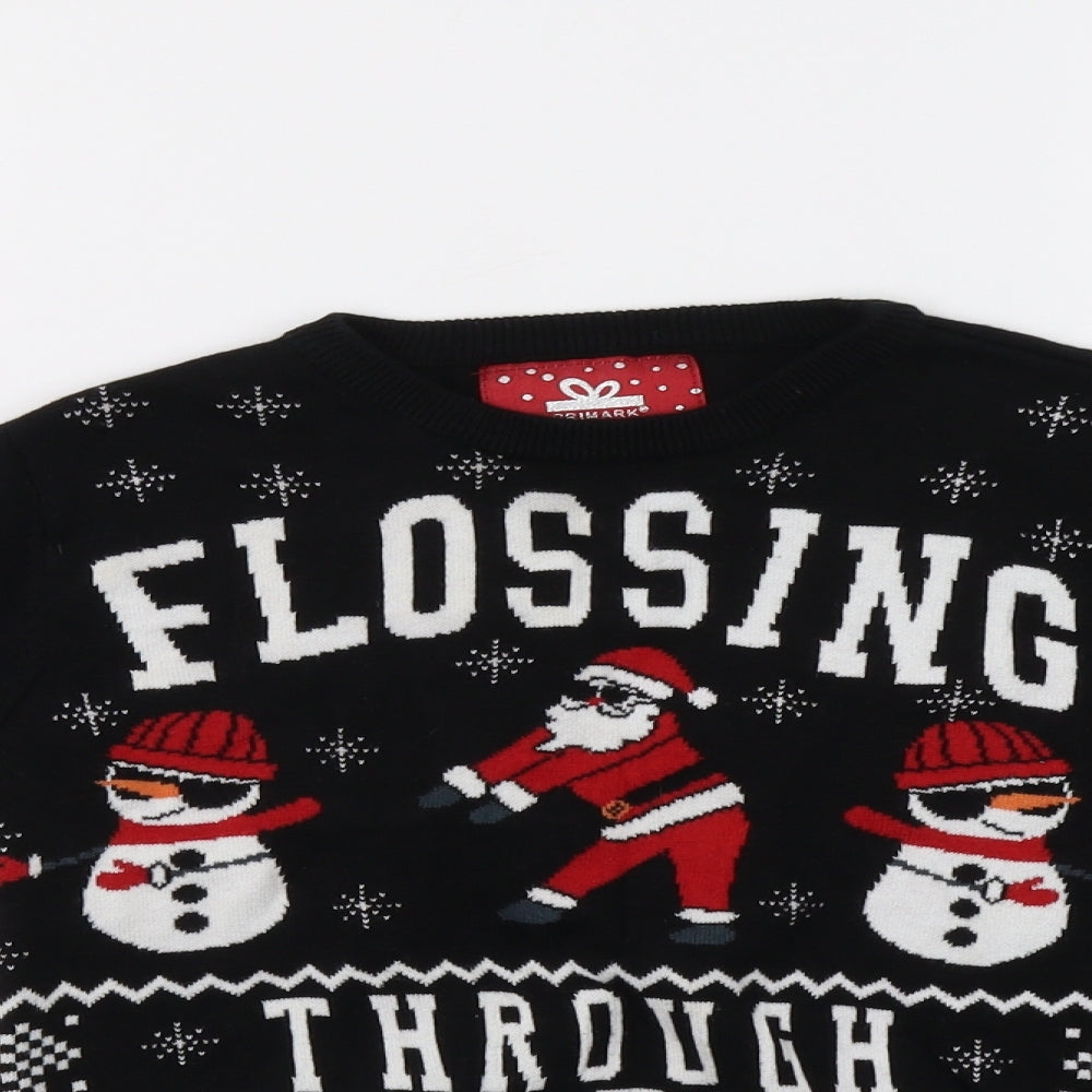 Primark Boys Black   Pullover Jumper Size 9-10 Years  - Christmas Jumper