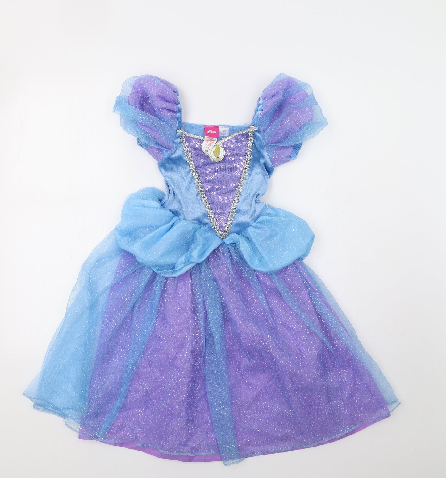 Disney Girls Purple Polka Dot  Ball Gown  Size 3-4 Years  - Cinderella Dress