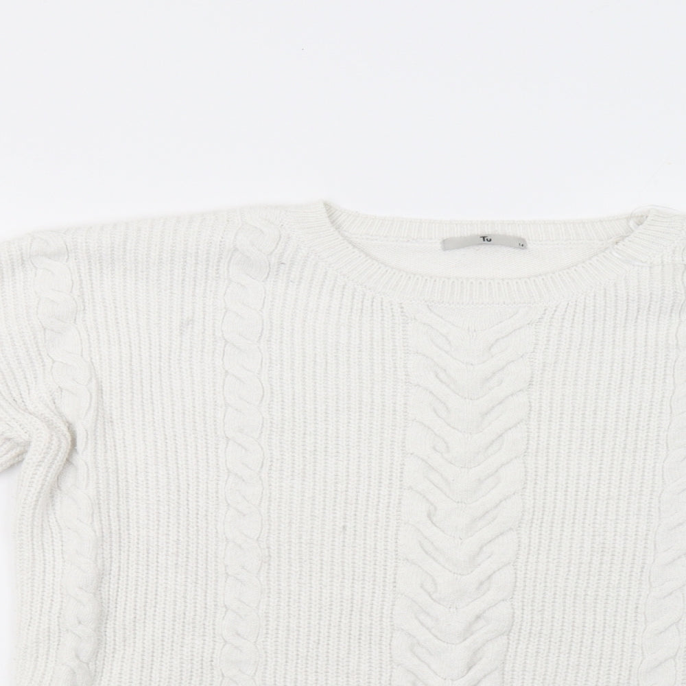 TU Womens White   Pullover Jumper Size 14