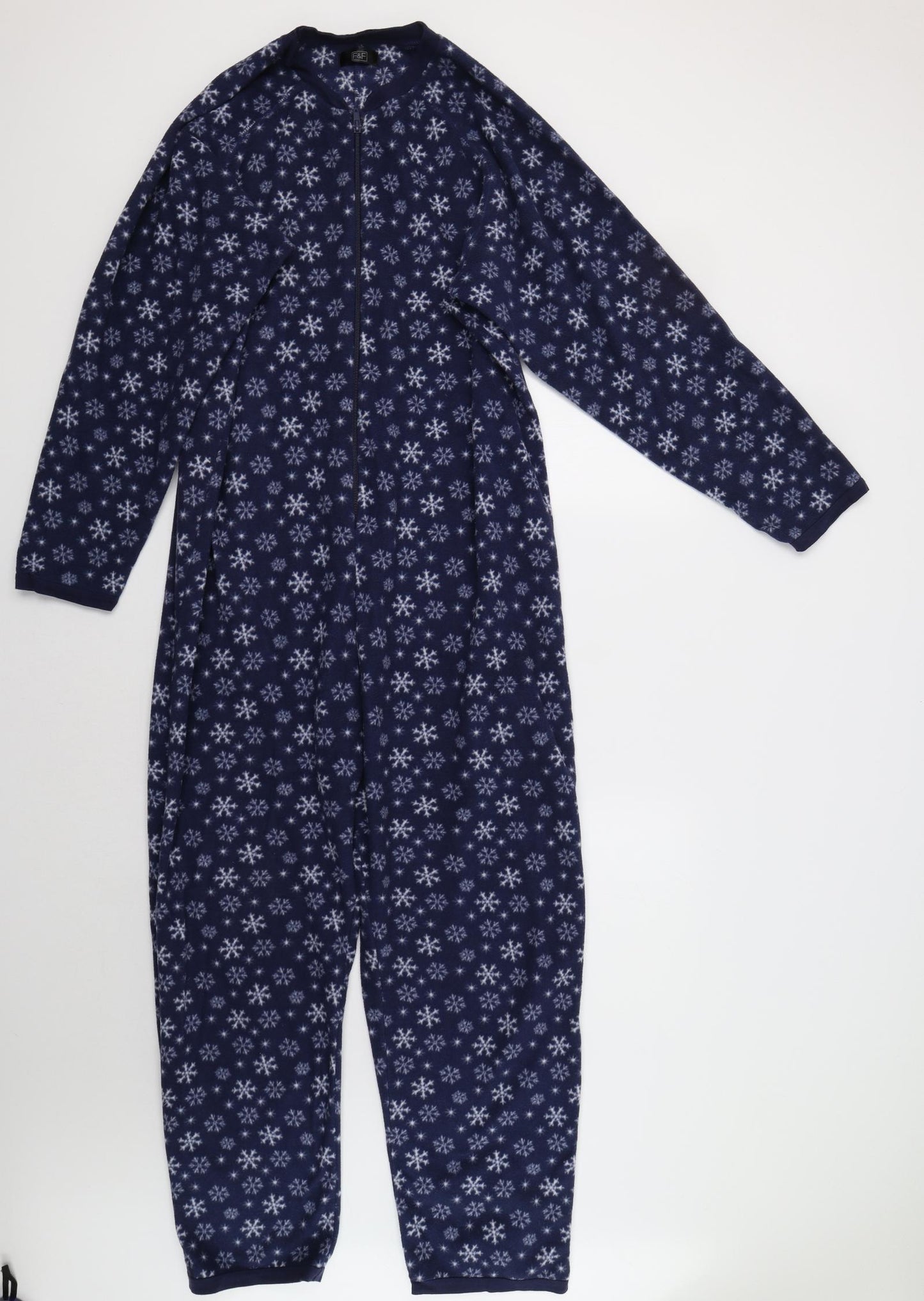 F&F Womens Blue    Bodysuit Size L  - Snowflake Print